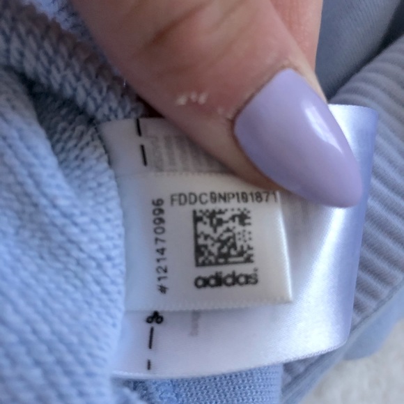 Adidas Cropped Light Blue Hoodie - Picture 8 of 15